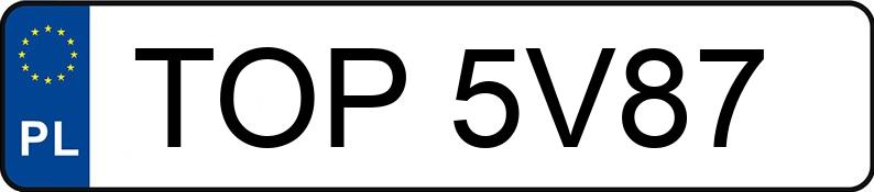 Die Registrierungsnummer TOP 5V87 hat VOLKSWAGEN Passat GP 1.9 TDI MR`00 E3 Comfortline 4MOTION - TOP5V87