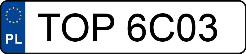 Numer rejestracyjny TOP 6C03 posiada VOLKSWAGEN Golf II 1.8 Kat. GL - TOP6C03