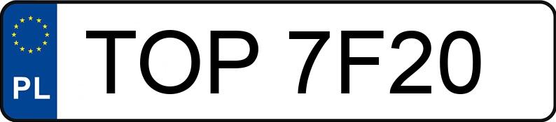 Numer rejestracyjny TOP 7F20 posiada AUDI A3 1.6 - TOP7F20