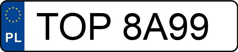Numer rejestracyjny TOP 8A99 posiada DACIA Dokker 1.5 dCi MR`12 E5 2.0t Confort - TOP8A99