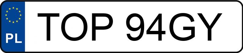 RegistreringsnummerTOP 94GY har OPEL Calibra 2.0i Kat. i 16V 4x4 - TOP94GY