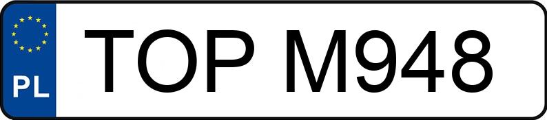 Numer rejestracyjny TOP M948 posiada SUZUKI Sport./Szosowe od 600 ccm SV 650 S - TOPM948