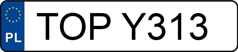 Registreringsnummeret TOP Y313 har AUDI 80 2.0 Kat. B4 80 2.0 Kat. B4 - TOPY313