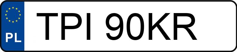 Numer rejestracyjny TPI 90KR posiada FIAT PUNTO 1.2 KAT - TPI90KR