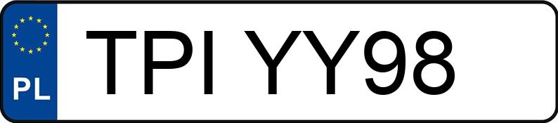 Numer rejestracyjny TPI YY98 posiada TOYOTA COROLLA - TPIYY98