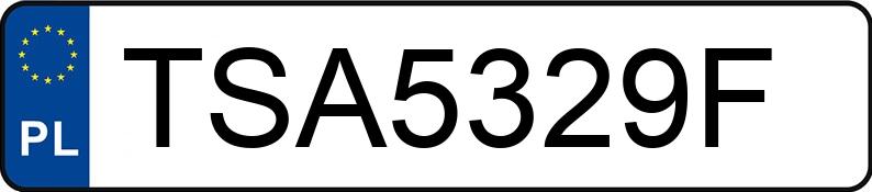 Numer rejestracyjny TSA5329F posiada BMW 114 Diesel MR`11 E5 F20/F21 114 Diesel MR`11 E5 F20/F21