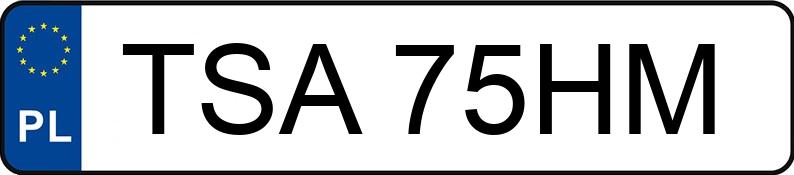 Le numéro d’enregistrement TSA 75HM a VOLKSWAGEN Jetta 1.6 Kat. GL - TSA75HM