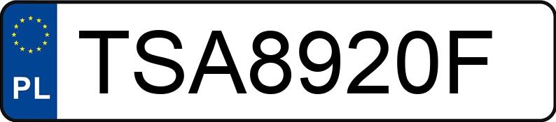 Numer rejestracyjny TSA 8920F posiada OPEL INSIGNIA - TSA8920F