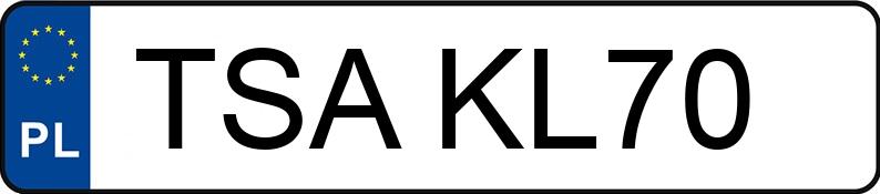 Numer rejestracyjny TSA KL70 posiada CHEVROLET CRUZE - TSAKL70