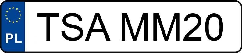 Numer rejestracyjny TSA MM20 posiada TOYOTA RAV4 - TSAMM20 Numer rejestracyjny TSA MM20 posiada TOYOTA RAV4 - TSAMM20