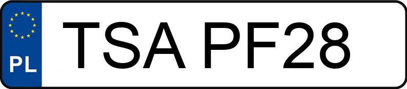 Numer rejestracyjny TSA PF28 posiada LAG  O-3-ST - TSAPF28