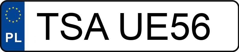 Numer rejestracyjny TSA UE56 posiada TOYOTA COROLLA VERSO - TSAUE56