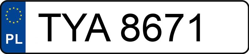 Numer rejestracyjny TYA 8671 posiada FSM-BIELSKO BIAŁA POLSKI FIAT 126P 650 - TYA8671
