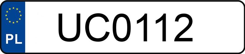 Numer rejestracyjny UC0112 - pojazd specjalny