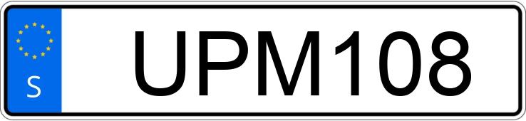 Numer rejestracyjny UPM108 posiada  