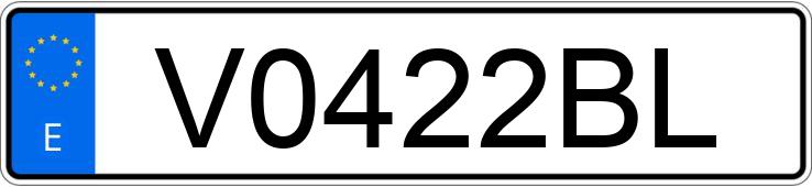 Numer rejestracyjny V0422BL posiada RENAULT 18