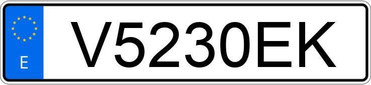 Numer rejestracyjny V5230EK posiada VOLKSWAGEN GOLF
