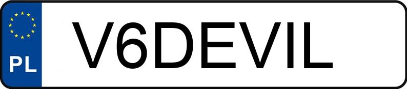 Numer rejestracyjny V6DEVIL posiada CHEVROLET CAMARO