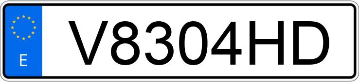 Numer rejestracyjny V8304HD posiada PEUGEOT 206