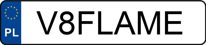 Numer rejestracyjny V8FLAME posiada FORD Mustang 5.0 MR`15 E6 GT
