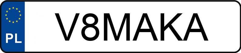 Numer rejestracyjny V8MAKA posiada JAECOO Jaecoo 8 1.5 PHEV MR`26 E6e Premium