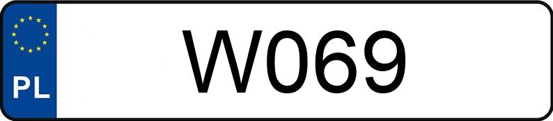Numer rejestracyjny W069 posiada DODGE CHALLENGER