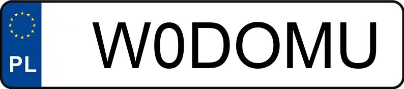 Numer rejestracyjny W0DOMU posiada DODGE CHARGER