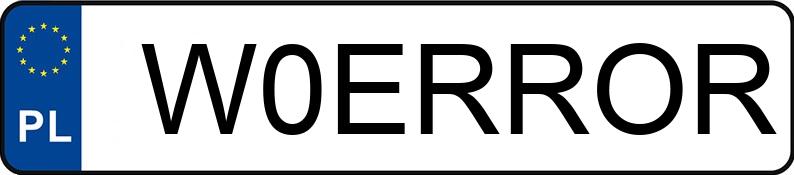 Numer rejestracyjny W0ERROR posiada MITSUBISHI LANCER EVOLUTION