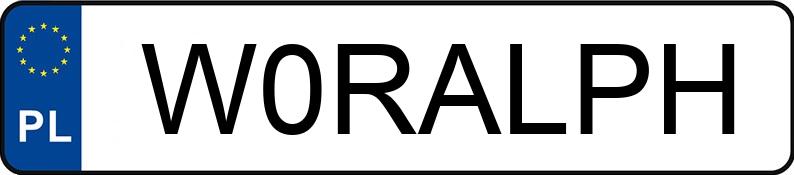 Numer rejestracyjny W0RALPH posiada PEUGEOT 308