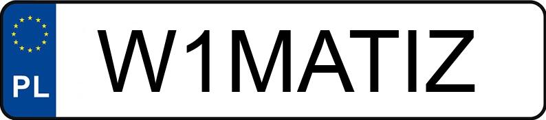 Numer rejestracyjny W1MATIZ posiada DAEWOO MATIZ