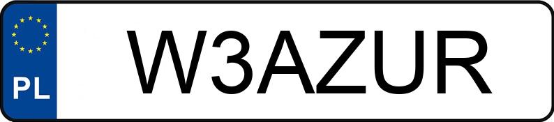 Numer rejestracyjny W3AZUR posiada AUDI S3 LIMOUSINE