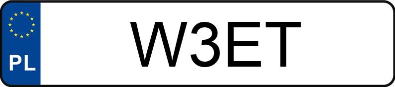 Numer rejestracyjny W3ET posiada CHEVROLET CORVETTE Numer rejestracyjny W3ET posiada CHEVROLET CORVETTE