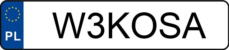 Numer rejestracyjny W3KOSA posiada FSM-BIELSKO BIAŁA POLSKI FIAT 126P