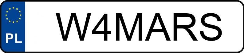 Numer rejestracyjny W4MARS posiada BMW M4