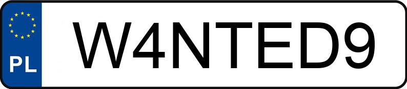 Numer rejestracyjny W4NTED9 posiada AUDI RS 7 SPORTBACK