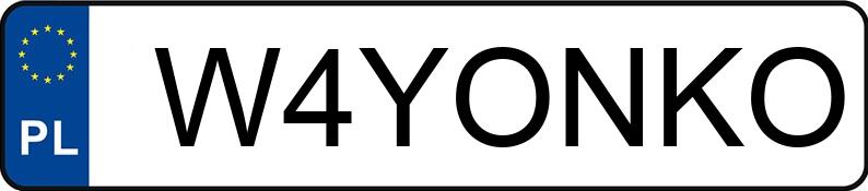 Numer rejestracyjny W4YONKO posiada NISSAN 370