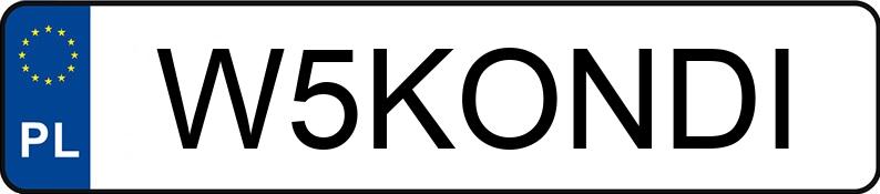 Numer rejestracyjny W5KONDI posiada BMW 535D XDRIVE
