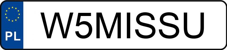 Numer rejestracyjny W5MISSU posiada BMW M5