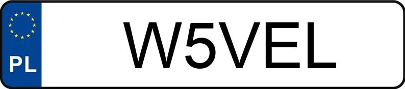 Numer rejestracyjny W5VEL posiada AUDI A5