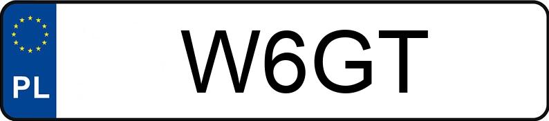 Numer rejestracyjny W6GT posiada DODGE CHALLENGER