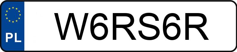 Numer rejestracyjny W6RS6R posiada AUDI RS6