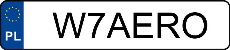 Numer rejestracyjny W7AERO posiada SAAB 9-5 Sedan 2.8 MR`11 E4 Aero XWD Aut.