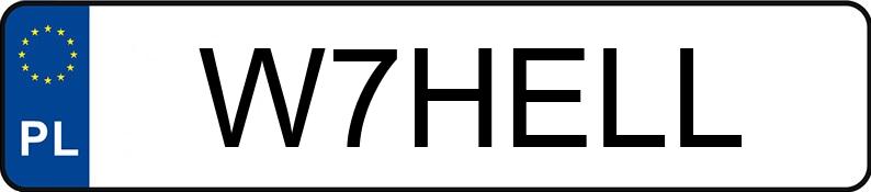 Numer rejestracyjny W7HELL posiada DODGE Durango KWA MR`17 SRT AWD