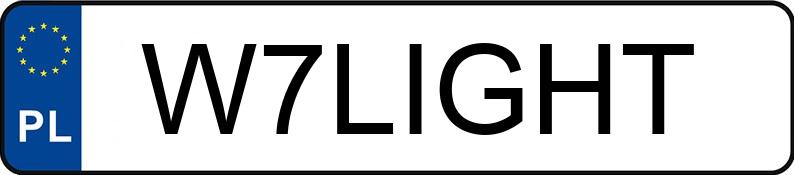 Numer rejestracyjny W7LIGHT posiada TOYOTA TOYOTA COROLLA