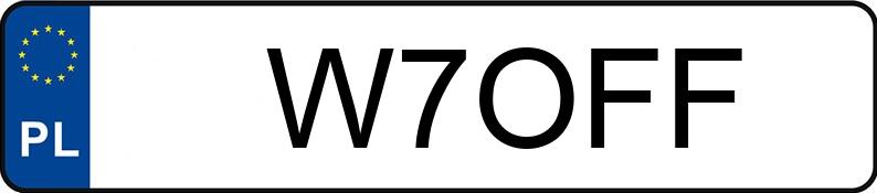 Numer rejestracyjny W7OFF posiada FORD TRANSIT COURIER