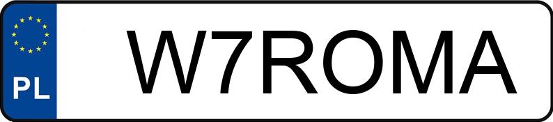 Numer rejestracyjny W7ROMA posiada FERRARI Roma MR`20 E6 DCT