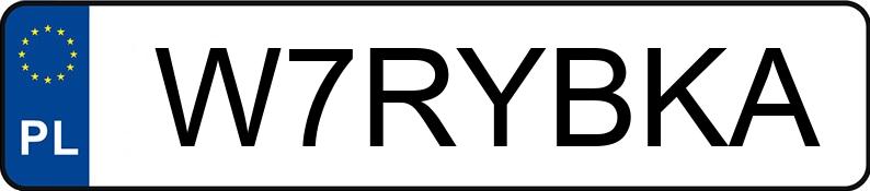 Numer rejestracyjny W7RYBKA posiada AUDI A6