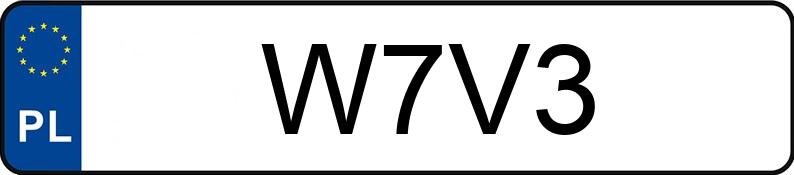 Numer rejestracyjny W7V3 posiada TOYOTA SUPRA