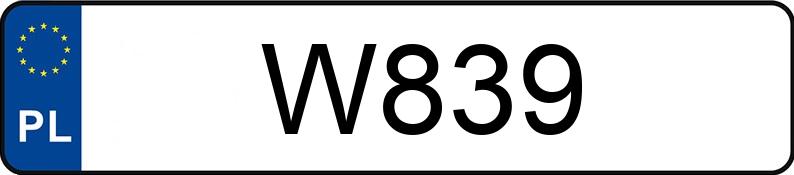 Numer rejestracyjny W839 posiada BMW 750i MR`02 E4 E65/E66 L Aut.
