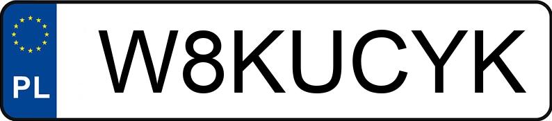 Numer rejestracyjny W8KUCYK posiada FORD MUSTANG